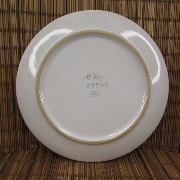 Vintage Peasant Village Italian Pottery Hand Painted Fruit Cherries 8.25" Plate - Picture 9 of 10